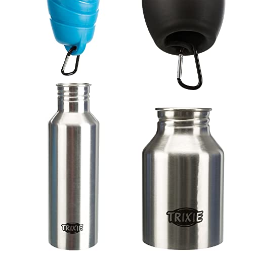 Trixie 24606 Flasche mit Trinknapf, Edelstahl/Kunststoff, 0,75 l, für Kaninchen