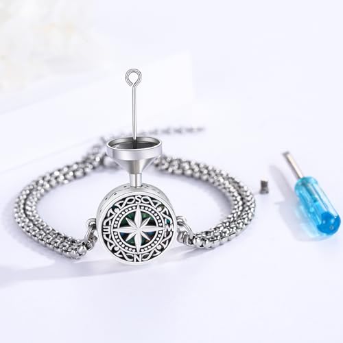 Compass Bracelet/Urn for Women 925 Sterling Silver Compass Bracelet for Graduation Cetic/Birthstone Jewelry Bracelet for Women3