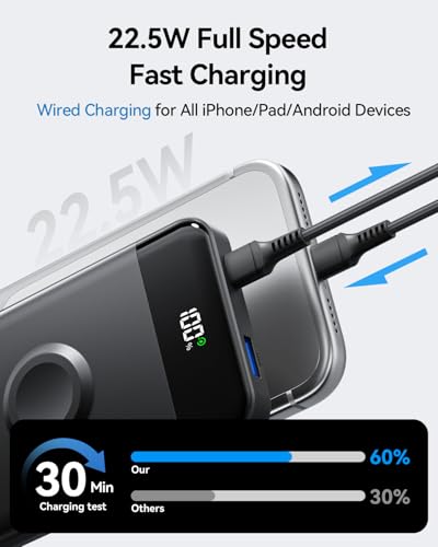 Image of for Magsafe Portable Charger, 10000mAh 22.5W Power Bank for iPhone 17 /16 /15 /14 /13 /12, Travel Essentials USB-C Wireless Magnetic Battery Pack Fast Charging for Apple Watch Ultra /11 /10 /9 /8 /7 /6 /SE