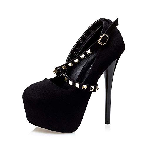 Scarpe - Decolleté da Donna - Colore Nero - Plateau - Tacco Alto - Taglia 36 EU - Idea Regalo Compleanno - Natale - Party