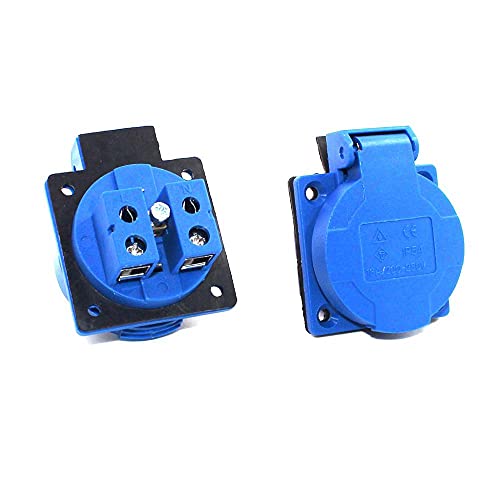 Image of 16A 2pin 250V Industrial Socket And Plug IP54 Germany Type French Type Plug And Socket (2Pair)
