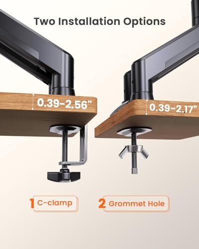 Image of ErGear Dual Monitor Stand up to 33 inches Screen, Load-Bearing Max 22 lbs Each Arm, Adjustable Dual Monitor Mount, Sturdy Steel vesa Monitor Mount with Stable VESA 75x75 100x100mm