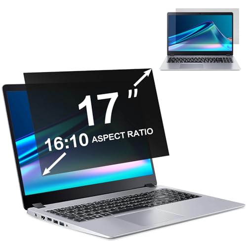 Image of ZOEGAA 17 Inch Laptop Privacy Screen Filter for 16:10 Widescreen Display 14.5 inchx9.1 inch - Laptop Screen Privacy Shield and Anti Blue Light Anti Glare Screen Protector