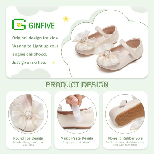 Image of GINFIVE Toddler Girls Dress Shoes Little Girls Mary Janes Ballerina Flats Shoes Toddler