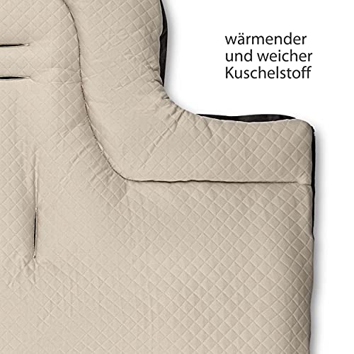 ABC Design Winterfußsack Fashion Design - gepolsterter Fußsack für kühlere Temperaturen - variable Anpassung an den Gurt des Kinderwagens - Farbe: dolphin