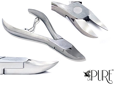 LA PURE Professional Heavy Duty Nail Clippers/Nippers for Thick and Ingrown Toenails - Premium Surgical Grade Stainless Steel - Podiatrist's Tool (Pack of 1)