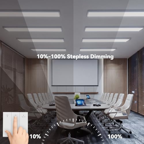 Image of AIKVSXER 1x4 LED Flat Panel Light Surface Mount, 2.4G Switch & App, 6 Pack