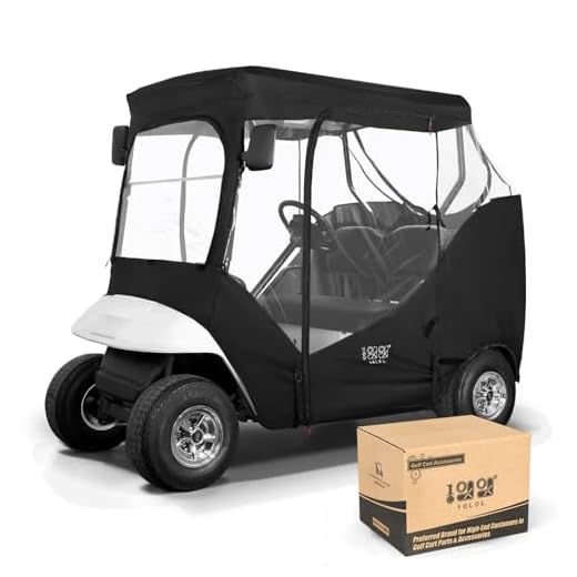 Golf Cart Covers 2 Seater - Tailored Protection For 2 Seat Golf Carts | Golf Accessories 10L0L Golf Cart Weather Enclosure for EZGO TXT & RXV, 2 Passenger Waterproof Portable Drivable Golf Cart Storage Cover,Travel 4-Sided Driving Enclosure (Black/Transparent)