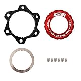 DJC Centerlock to 6 Bolts Rotor Adapter with Lockring, Bike Adapter for Centerlock Convert to 6 Bolts Rotor Disc MTB Road Bike (red)