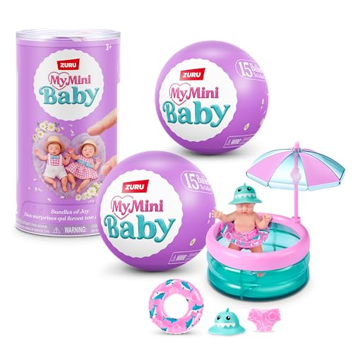 5 Surprise My Mini Baby Series 2 By ZURU Collectible Mystery Capsule Toy for Girls Realistic Miniature Baby Playset and Accessories (2 Capsules)