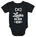 MoonWorks lustiger Baby-Body mit Aufdruck Ladies da Bin ich Bio-Baumwolle Kurzarm schwarz 0-3 Monate