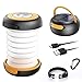 LED Campinglampe GlobaLink faltbare Solar Camping Laterne Energienbank mit 2 Lademethoden (Solar/USB) und 3 Lichtmodi für Camping, Angeln, Notfall -inkl. Survival Armband mit Pfeife(Gelb)