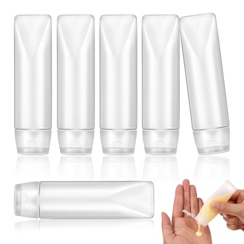 6 Stück Reiseflaschen zum Befüllen 30ml Reisebehälter für Flüssigkeiten Lipgloss Behälter Nachfüllbare Reise Kosmetik Behälter Shampoo Flaschen zum Befüllen Travel Bottles Abfüllflaschen für Reisen