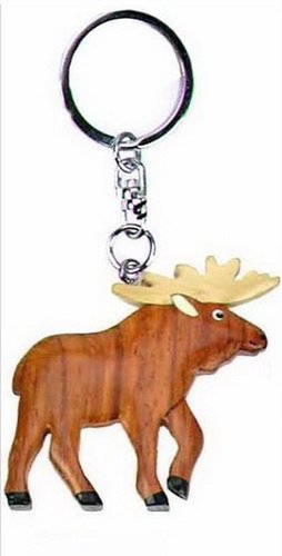 Portachiavi con gufo, in legno