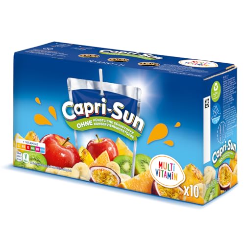 Capri-Sun Multivitamin Kinder Fruchtsaftgetränk Multipack (10 x 200ml) - Mit echtem Fruchtsaft - Ohne Konservierungsstoffe künstliche Farbstoffe oder Aromen - Vegan Glutenfrei
