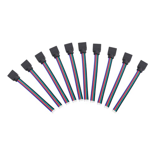 Conector LED de 10 Piezas Conector de Cinta LED 4pin 10 Cm para 3528 5050 SMD Strip Light