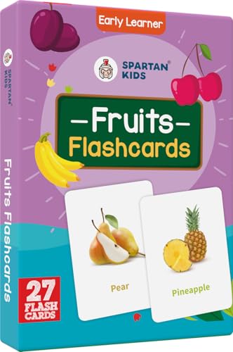 Image of SPARTAN KIDS Fruits Flash Cards for Kids | 27 Early Learning Flash Cards for 1 + Year Old Baby Easy & Fun Way of Learning for Cognitive Skills | Learning Toys for 2+ Year Old Girl and boy