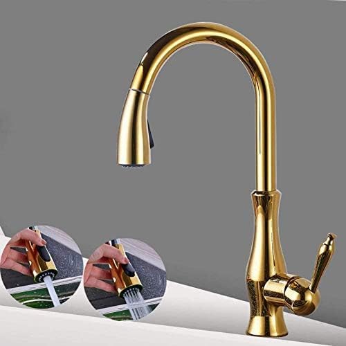 Mitigeur d'évier extractible en nickel brossé pour cuisine et salle de bain eau chaude froide
