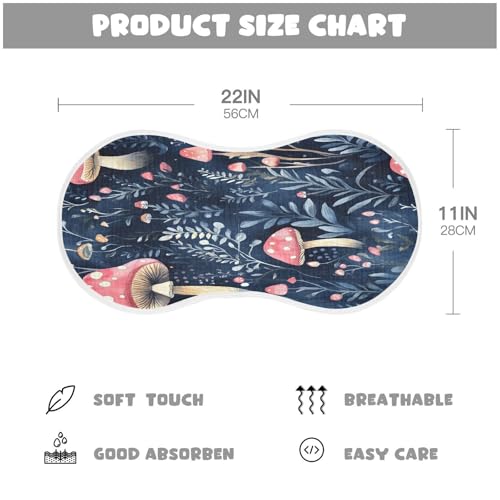 Mushroom Burp Cloths Cotton Baby Washcloths,Large 22x11in Burping Cloth Absorbent and Soft for Newborn Baby Boys and Girls,2 Pack4