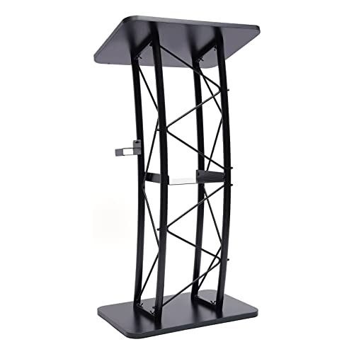 Atril de podio resistente en metal negro satinado para eventos 5