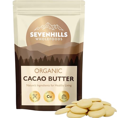 Sevenhills Wholefoods Organic Cacao Butter Rounds 200g for Culinary and Beauty Uses
