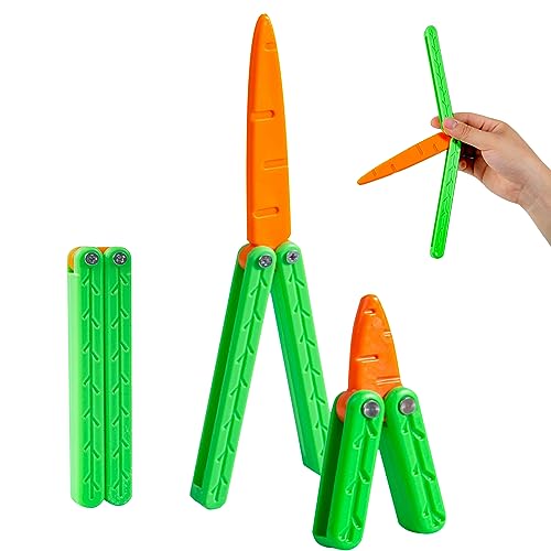 ZABEES Carrot knife butterfly knife decompression toy Butterfly Knife Practice Prop (Big+Small)