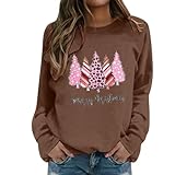 Sudadera de Navidad para mujer, suéter de Navidad, suéter de Navidad, divertido estampado de Navidad, cuello redondo, suéter de otoño, invierno, Navidad, informal, camiseta de manga larga, suéter de