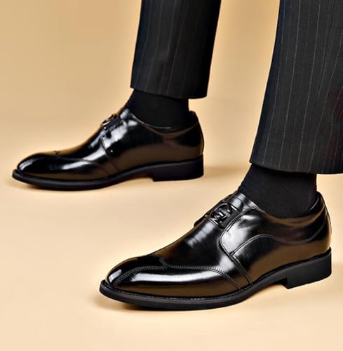 ADMLZQQ Men's Dress Shoes Classic Leather Formal Slip on Wedding Business Oxford Shoes2