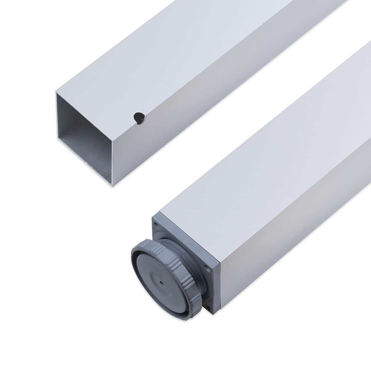 sossai® exklusiv - Tischbeine aus Aluminium | höhenverstellbar | Tischfüße TBE | Ausführung: Alu, eloxiert, Vierkant Profil 6x6 cm | Set: 4 Stück | Höhe: 110 cm (1100 mm), einstellbar + 2 cm