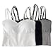 Girls Tops Built-in Bra V-Neck Crop Top Teen Camisole with Adjustable Straps Bralette Slim Fit Cami Tops for Girls