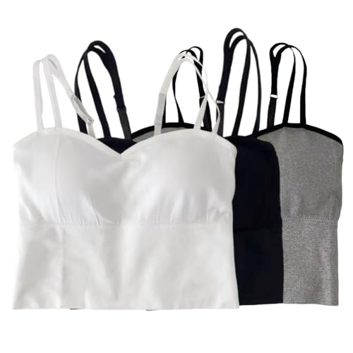 Girls Tops Built-in Bra V-Neck Crop Top Teen Camisole with Adjustable Straps Bralette Slim Fit Cami Tops for Girls3