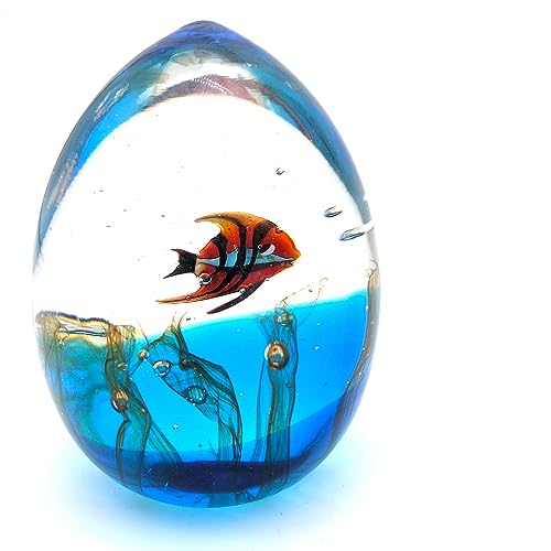 YourMurano - Murano Glass Aquarium for Home Decor, Small Size Made in Italy Blown Glass Marine Sculpture, Oval Shape - Image 5