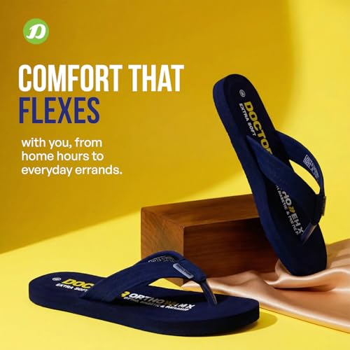 Image of DOCTOR EXTRA SOFT Thong Arch Support Ortho Slippers for Women|Orthopedic Diabetic & Stylish|Lightweight Comfortable & Casual|Pregnancy Anti-Skid Bedroom Daily Use House Flip-Flops Ladies & Girls D-15
