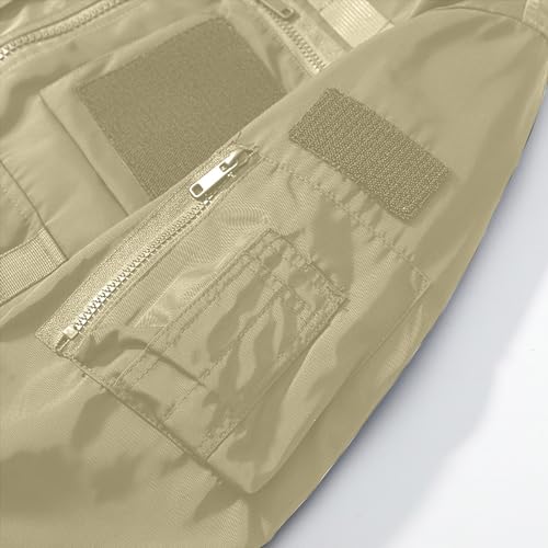 Finelylove Mens Military Tactical Jacket Lightweight Cargo Bomber Jacket Waterproof Spring Fall Windbreaker with Pockets4