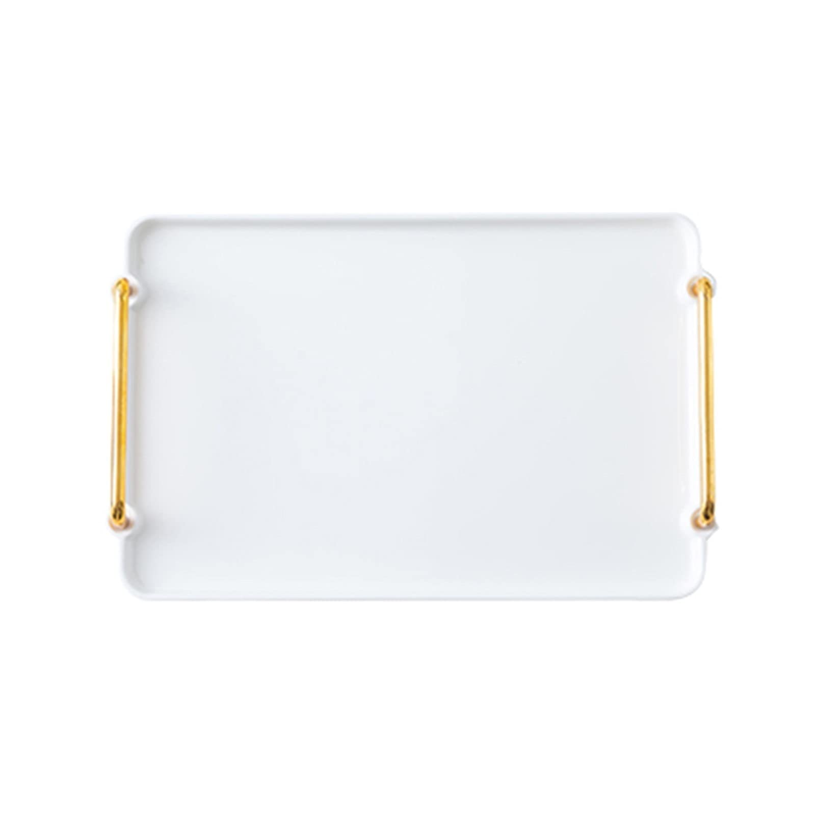 Fruit Basket Modern Tea Tray Breakfast Serving and Platter,Rectangular Ceramic with Handle Snack,Coffee Table