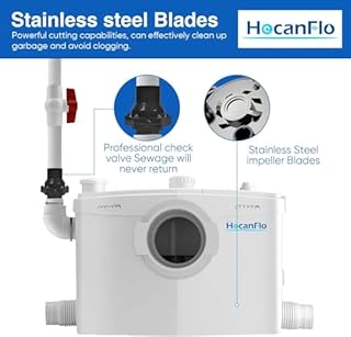 800Watt Upflush Toilet with Pump for Basement, High Power Macerating Toilet, Two Piece Dual-flush Tank, 4 Inlets/2 Outlets Macerator Grinder Sewage Pump, 36ft Head Lifting, CEC Approved