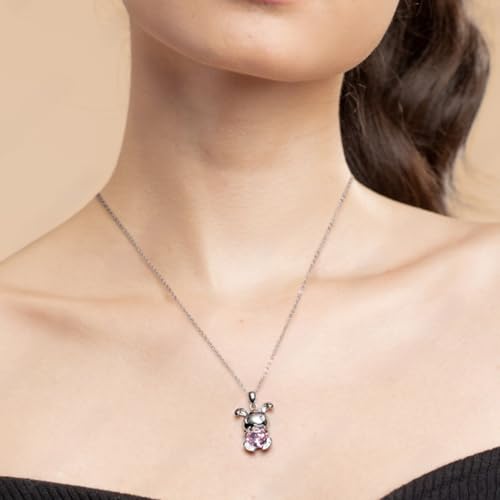 Image of 925 Sterling Silver Cubic Zirconia Animal Crystal Chain Pendant Necklace | Lovely Gift for Women and Girls, Gift for Her