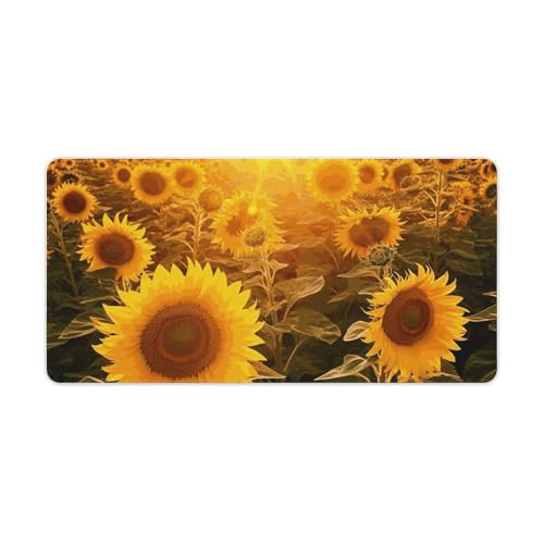 Tapis de souris de jeu grande taille motif tournesol tapis bureau antidérapant