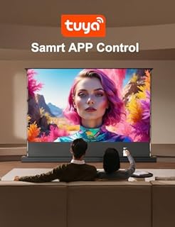 IN&VI Schermo per proiettore motorizzato da 100 pollici per proiettori a ottica ultra corta, schermo per proiettore motorizzato 4KUltra HD attivo, schermo cinematografico ALR CLR per Home Theater