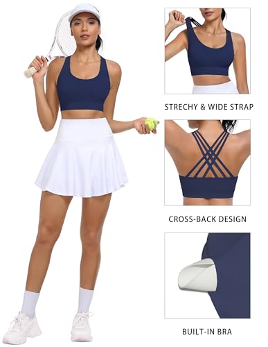 Image of MIRITY Strappy Sports Bra for Women - Padded Seamless Support for Yoga Gym Workout Fitness Pack of 3