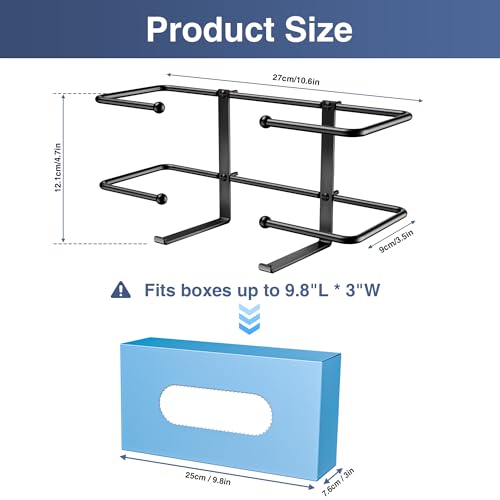 wall mount glove box dispenser black holder for disposable gloves amp tissues - organize in lab kitchen bathroom garage
