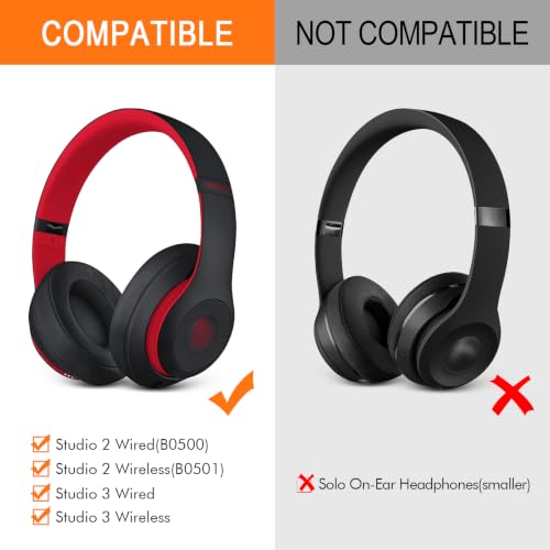 GVOEARS Almohadillas para orejas para Beats Studio 3/2 con gel refrigerante, reemplazo | Cubierta de almohadillas para auriculares Beats B0500 B0501 Over-Ear espuma viscoelástica - Negro miniatura 2