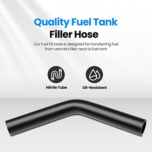Image of 45 Degree Gas Hose with 4 Clamps, 5 /8 inch ID Reinforced Gas Tank Hose