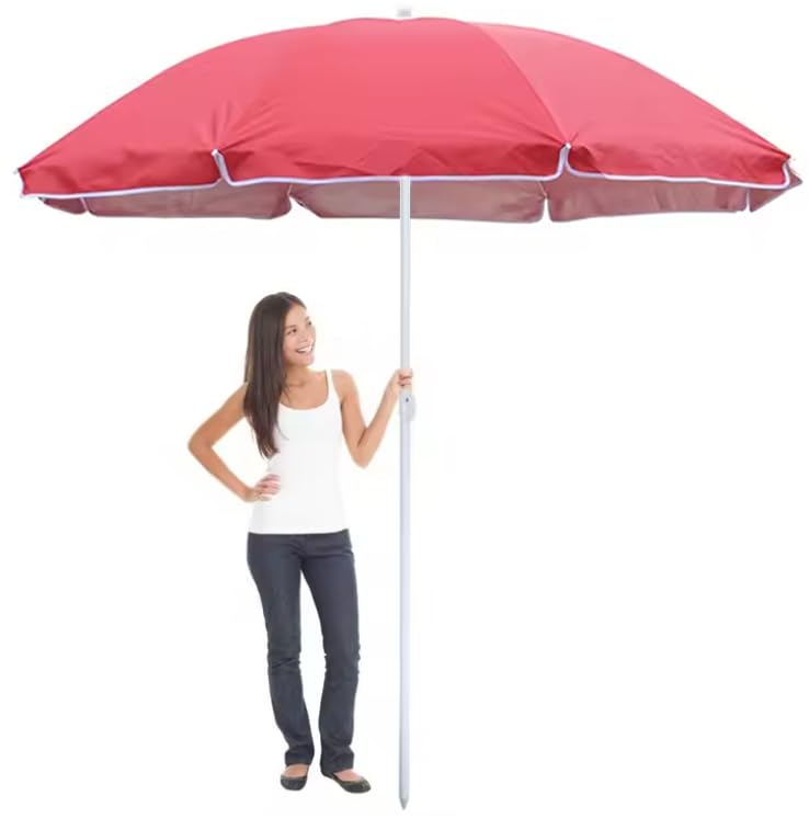 RAINPOPSON Garden Umbrella Without Stand 7Ft Outdoor Big Size for Garden,Shop,Hotel,Restudent (Red) H1