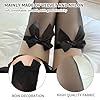 1Pair Black Thigh High Socks Knee High Socks with Bows Sexy Black Bow Stockings Hold Ups Opaque Bow Lace Over The Knee Long Stockings for Women Ladies Halloween Fancy Dress Xmas Valentine's Day Favors #3