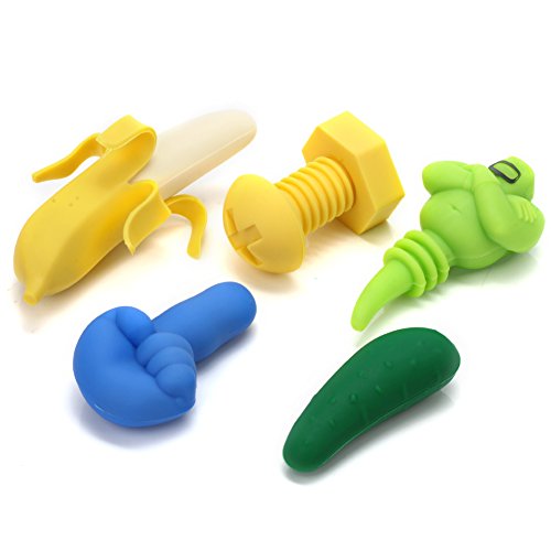 Buy eWing 5Pack Fun Wine Bottle Stoppers (Banana, Pickle, Bolt, Genie