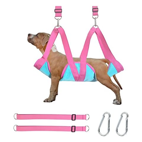 PIXRIY Dog Cat Grooming Hammock Harness (L, Pink) Cover