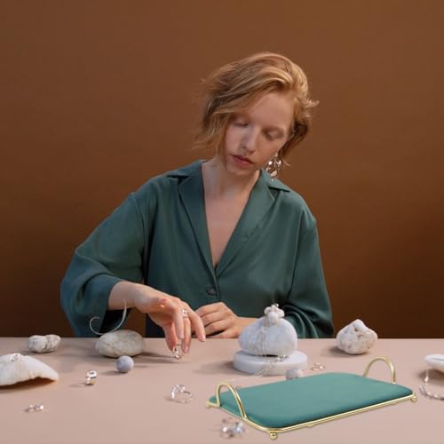 Plateaux de présentation de bijoux en velours empilables pour bagues - 4