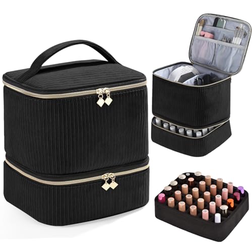 Organizer per smalto e lampada per unghie organizer per kit per contiene 30 flaconi 15 ml e una per custodia per il trasporto di smalti con sezioni per strumenti
