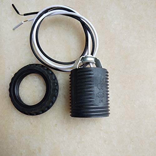 Kamas E27 full threaded Lamp holder base Adapter Base Socket Lamp Holder With Wire and M10 bracket lighting accessories - (Color: E27 with 40cm wire, Base Type: 10 pieces)
